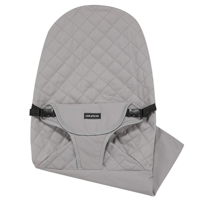 iGRATENS Fabric Seat for Bouncer - Cover for Baby Bjorn Bouncer Balance Soft & Bliss, 100% Cotton, Skin -Friendly, Machine Washable, Light Grey - Image 1